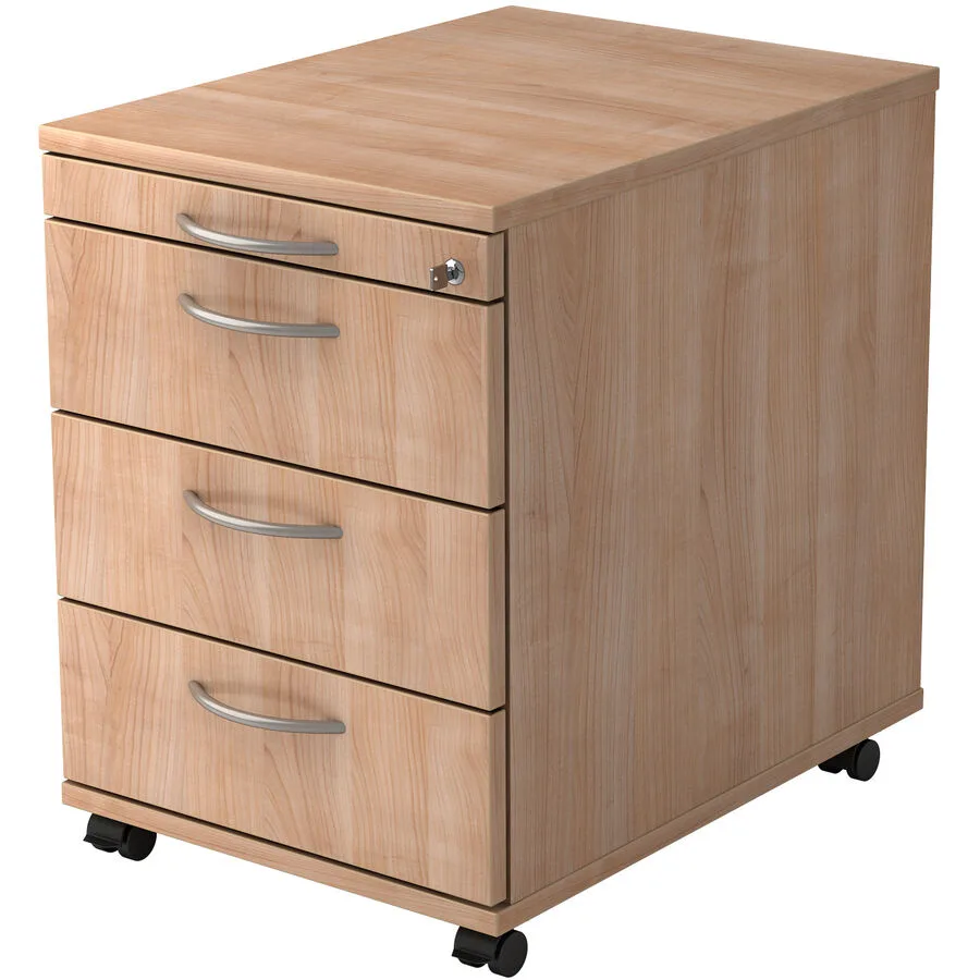 Rollcontainer Office nussbaum/Aluminium gebürstet Holzwerkstoff B 42.8 H 59 cm