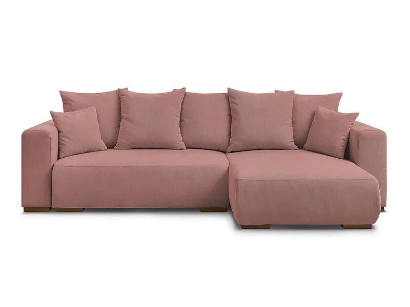 Ecksofa BOBOCHIC SIDONIE Cord-Stoff rosa