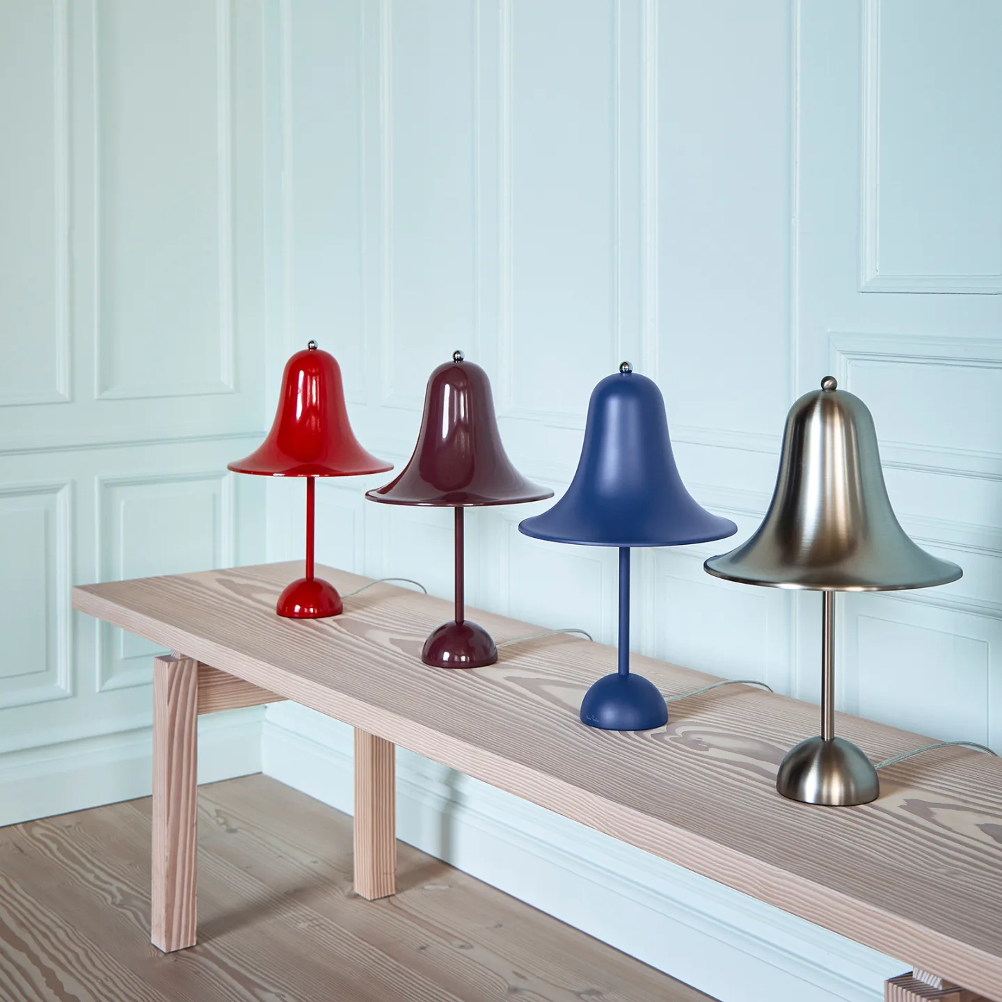 Pantop Bordlampe Ø23 Matt Metallic - Verpan - Stue - Design - Med skjerm