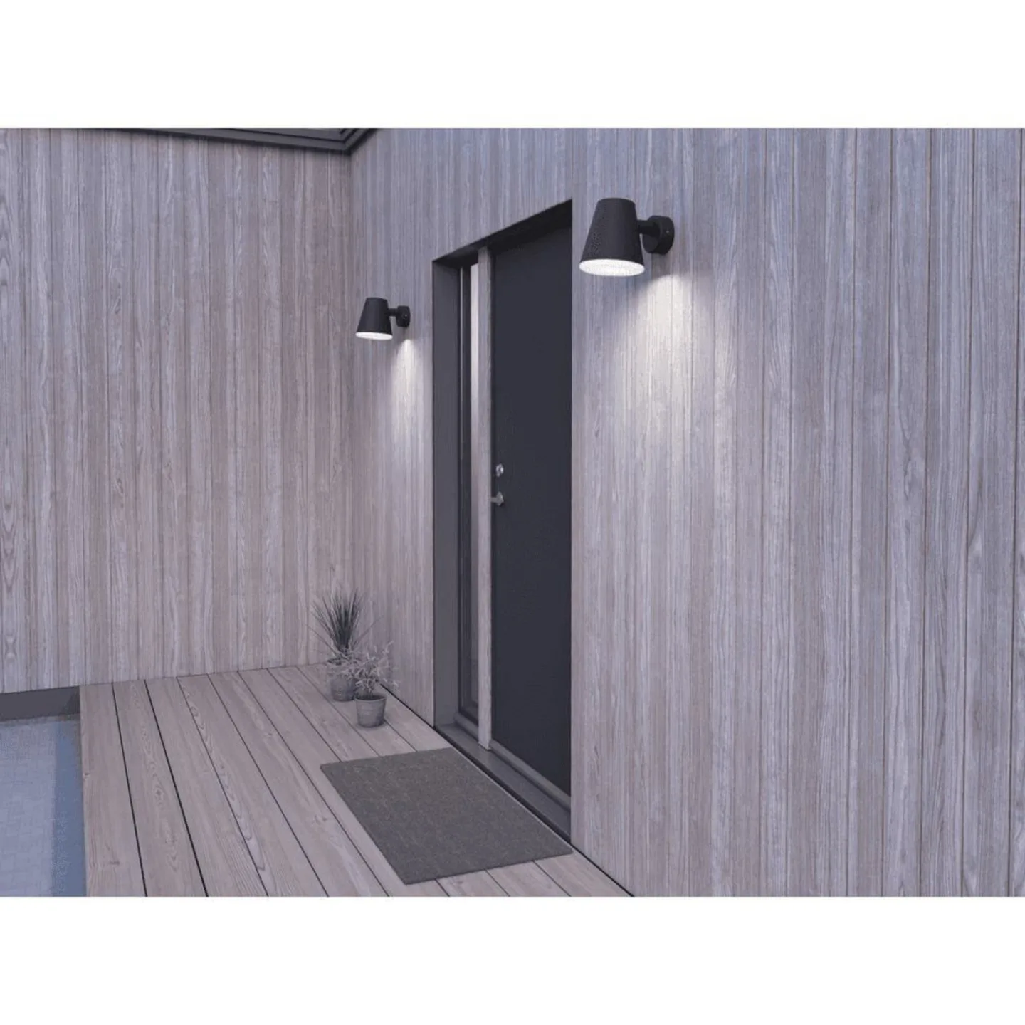 Mist Utendørs Vegglampe Black - Belid - Terrasse - Glass