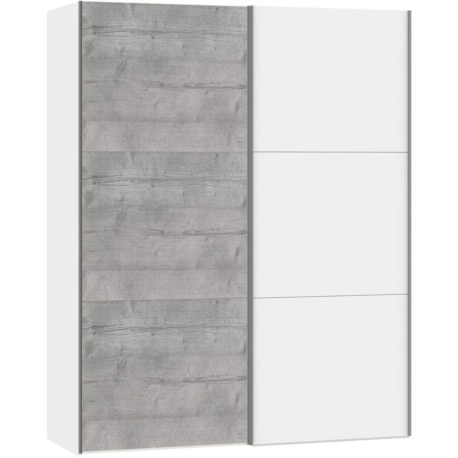MyDeal Kleiderschrank Easy Go betongrau Holzwerkstoff B 153 cm - Schweizer Möbelhersteller