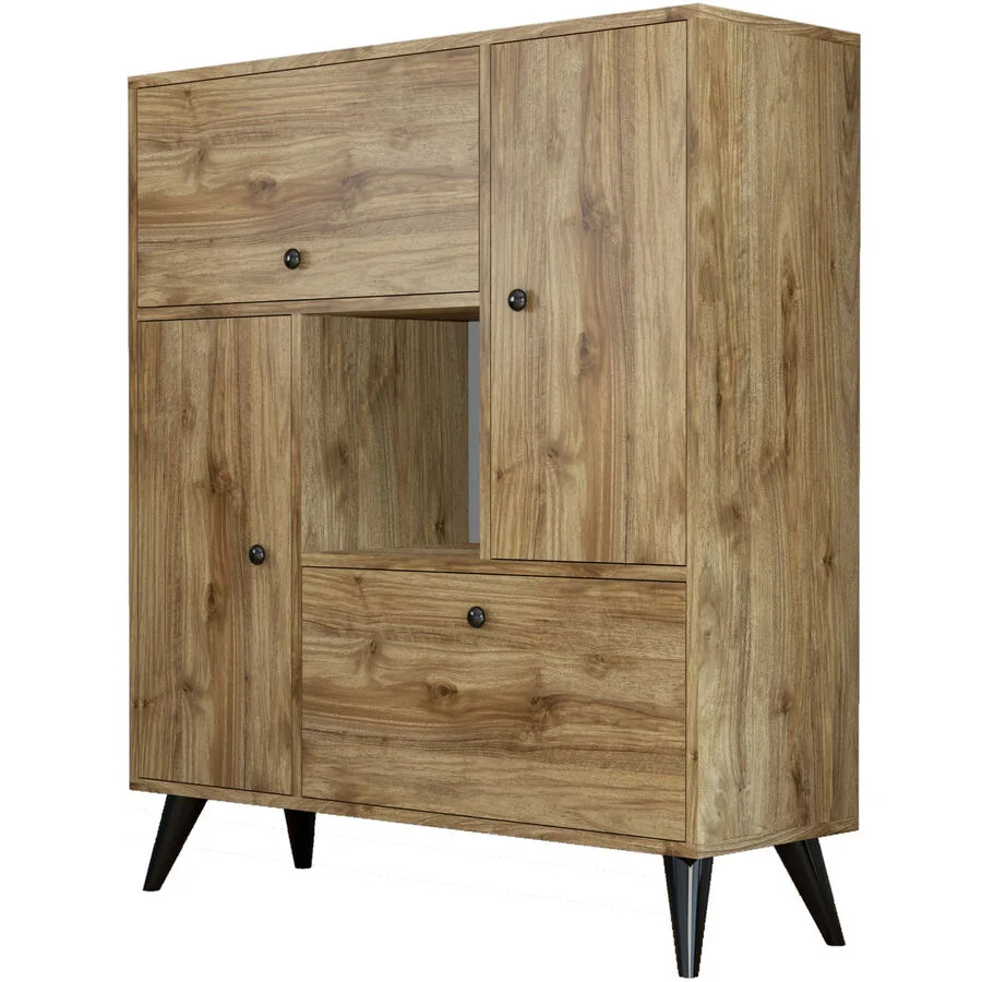 Schrank Yemek Walnuss Melaminbeschichtete Spanplatte B 105 H 120 cm