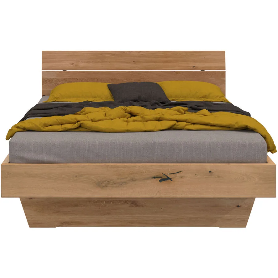 Bett Reto Natur Wildeiche Massivholz 140 x 200 cm