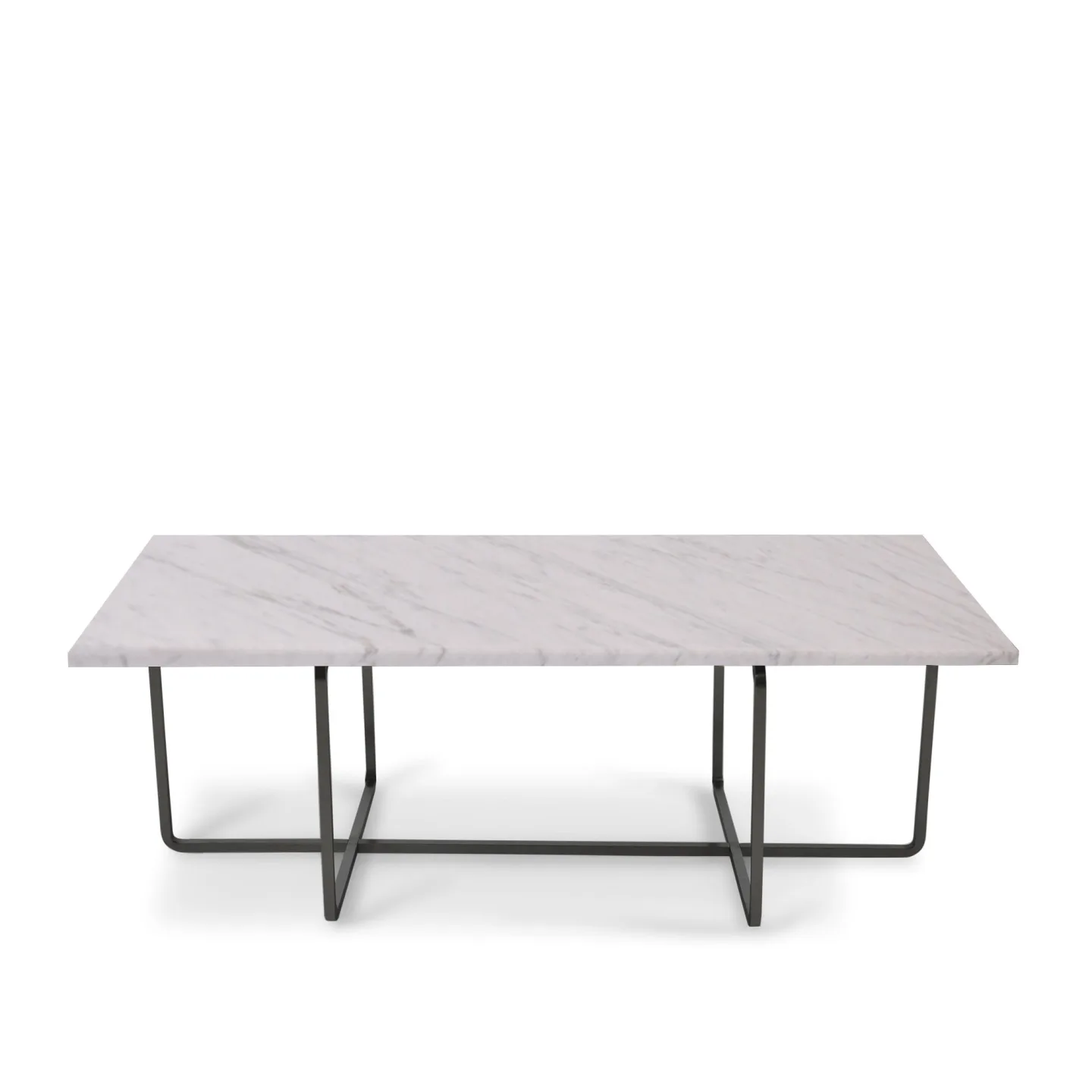 OX Denmarq - Ninety Table High Black Steel Frame White Marble Top - Soffbord - Dennis Marquart - Vit - Metall/Sten