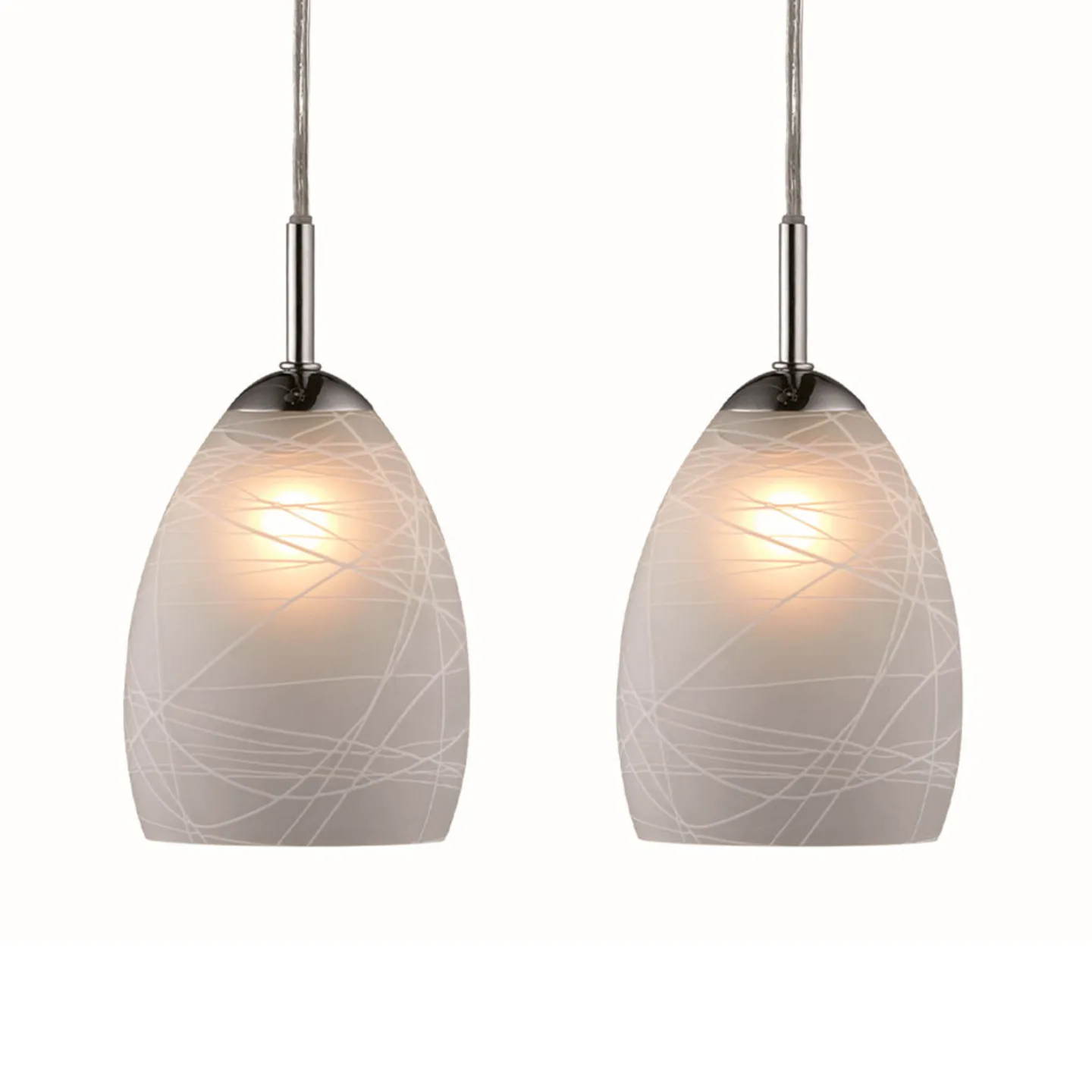 WINNER Hængelampe, matglas, Ø 12 cm, 2 lyskilder – Halo Design - Stue - Med flere lyskilder
