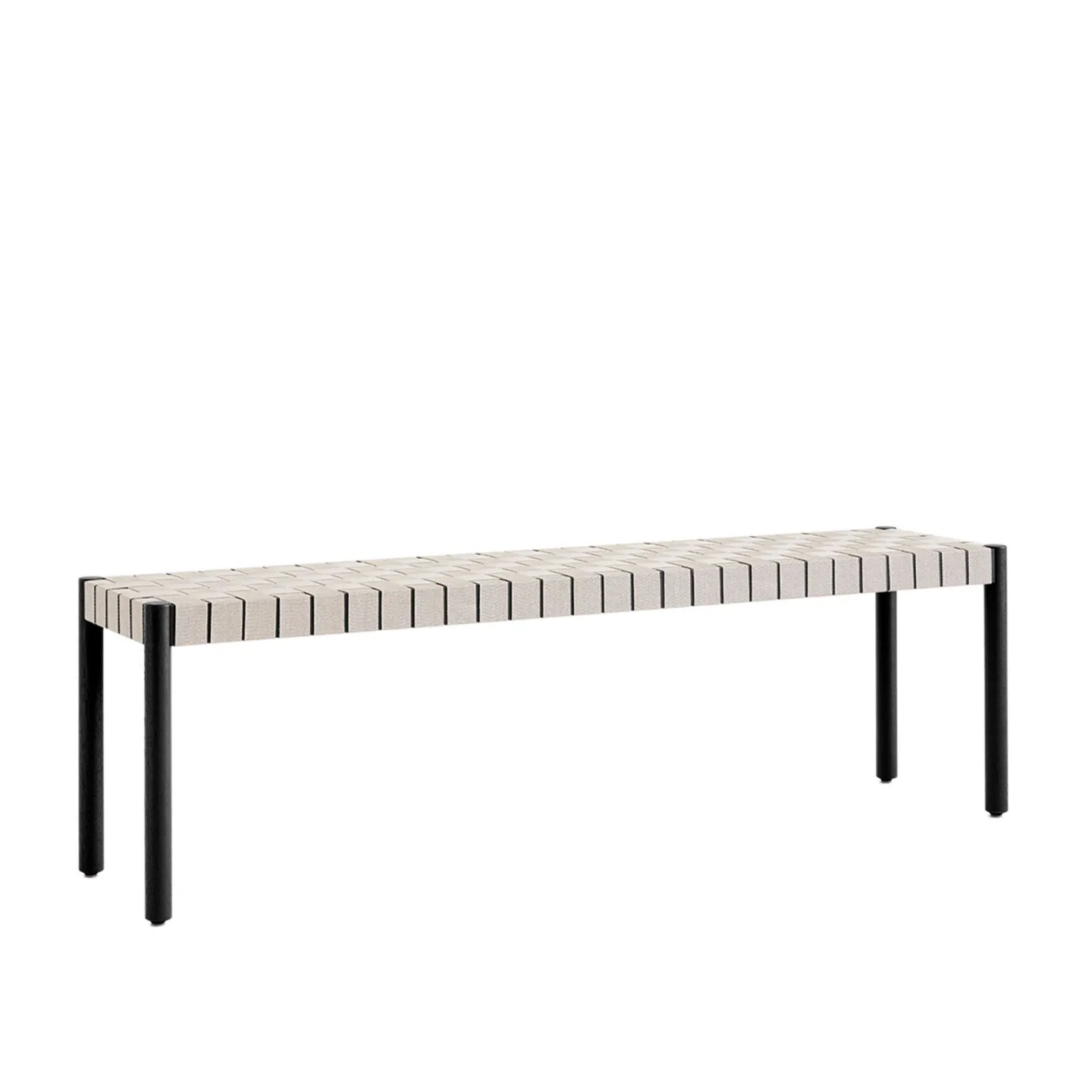 &Tradition - Betty Bench TK5, Large Black/Natural Webbing - Dagbäddar - Thau & Kallio - Beige,Svart - Naturmaterial/Trä