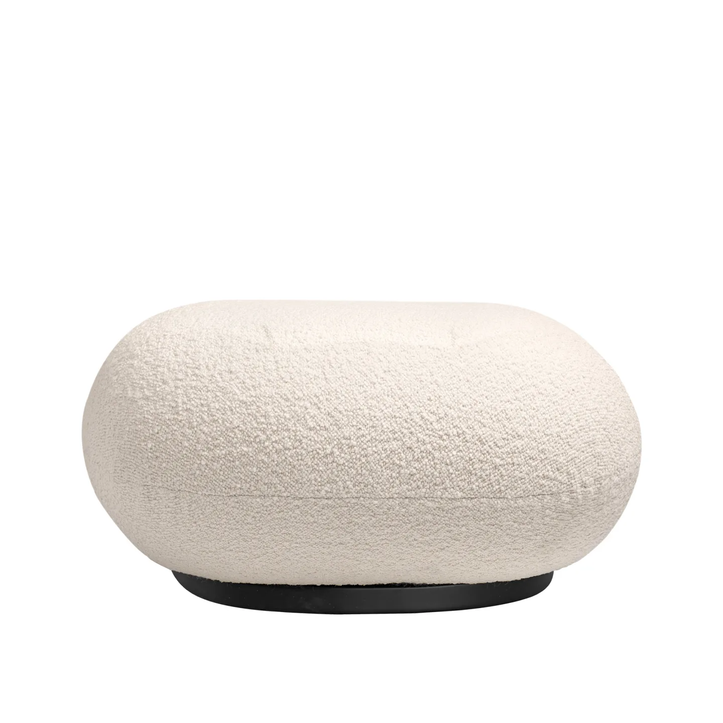 Gubi - Pacha Ottoman Full Upholstered, Soft Black, Cat 5 Dedar Karakorum 001 Ivory - Sittpuffar - Pierre Paulin - Svart - Trä/Textilmaterial/Skum