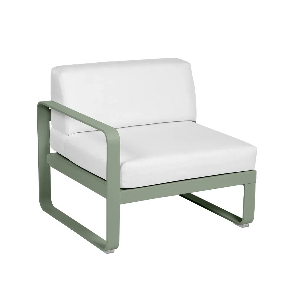 Fermob Bellevie Left modulsoffa Cactus (grön), off-white dyna, 1-sits
