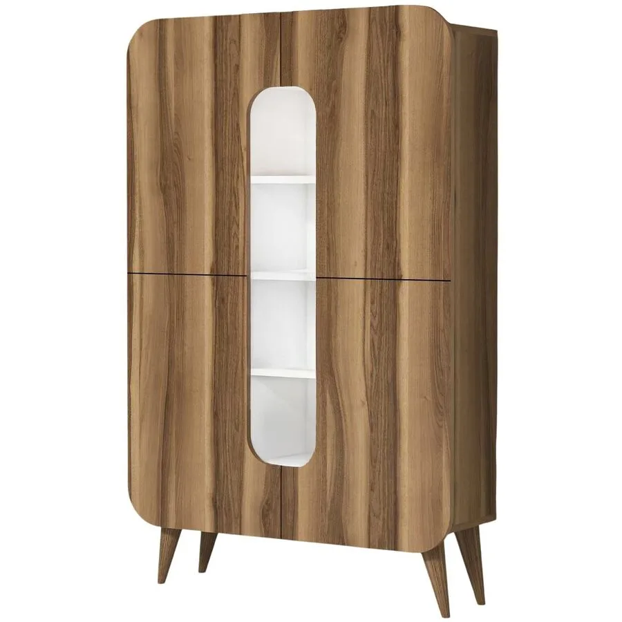 Schrank Yemek Walnuss melaminbeschichtete Spanplatte B 93 H 144 cm