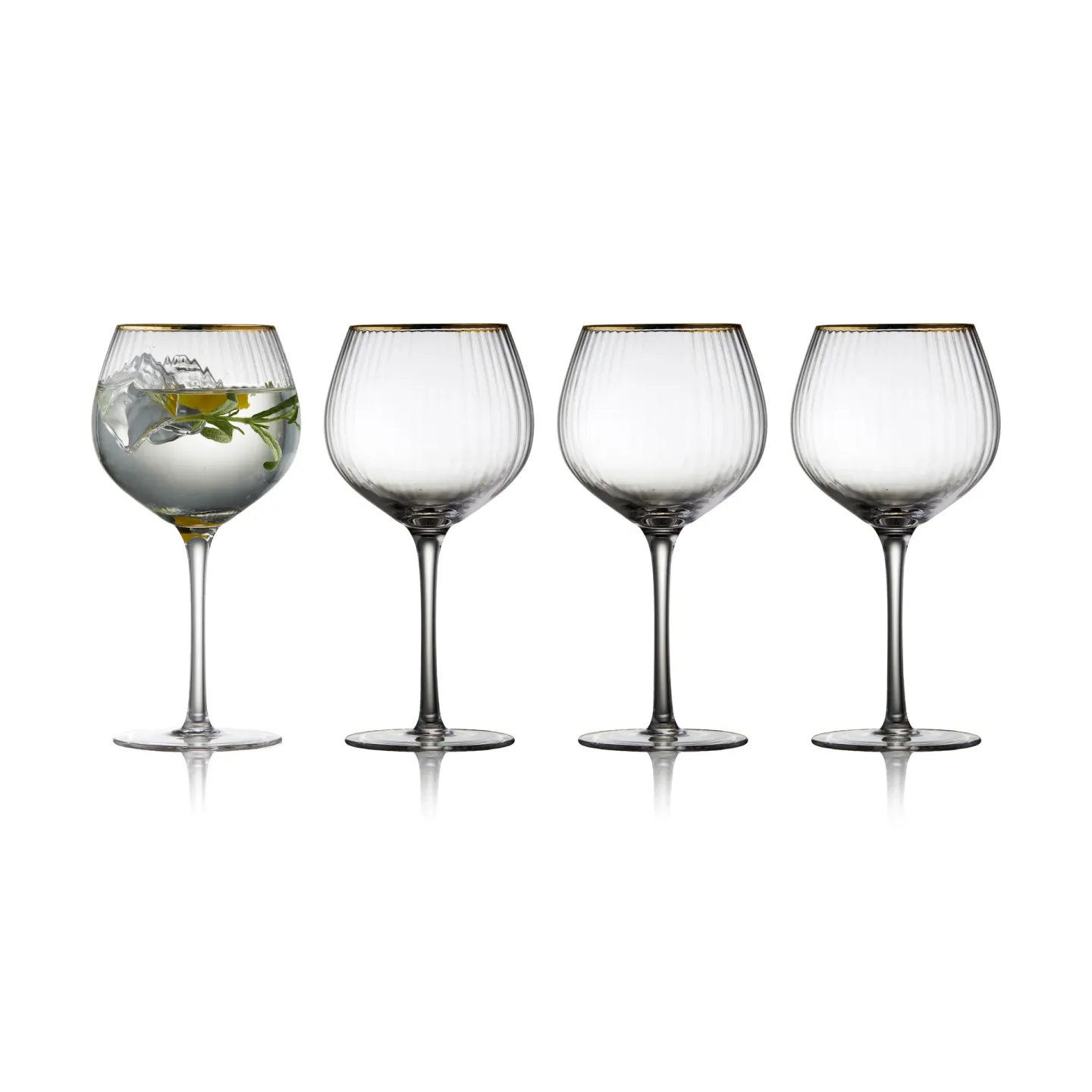 Lyngby Glas Palermo Gold Gin & Tonicglas 65 cl 4er Pack Klar-gold