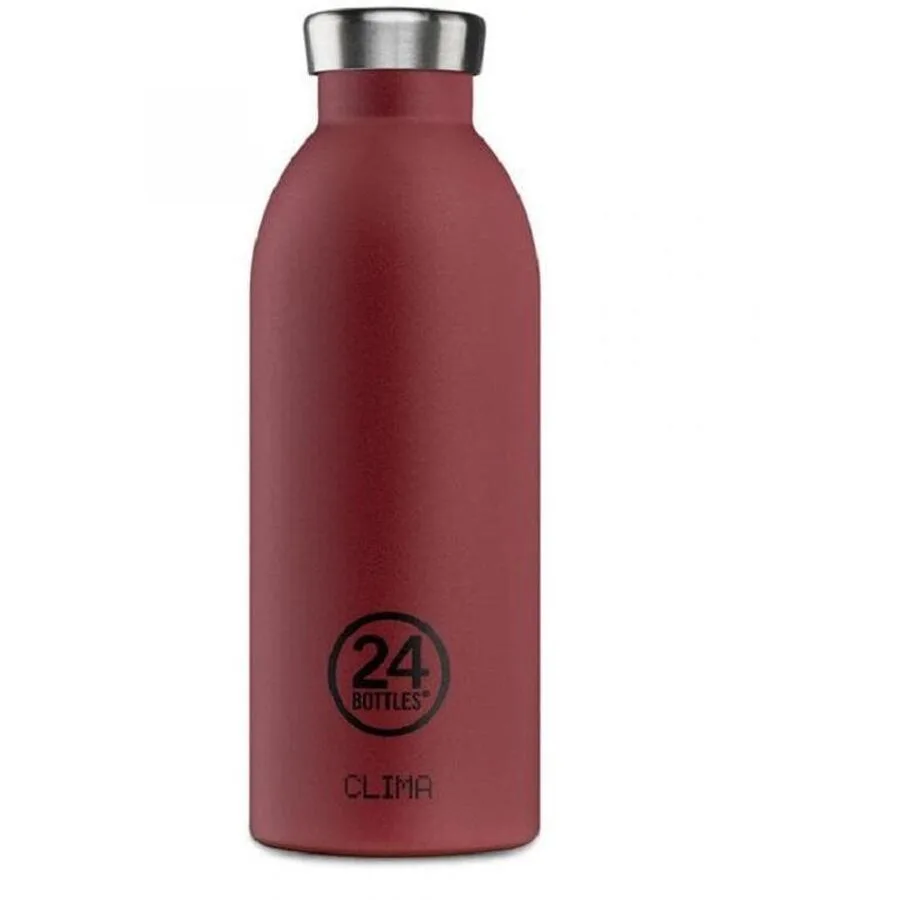 Thermosflasche 24 Bottles Schwarz Edelstahl 20.5 cm - Farbe: Stone Country Red