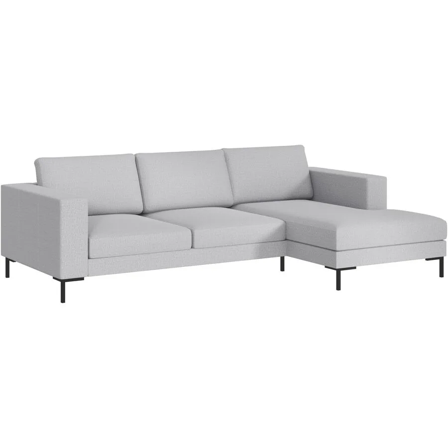 Ecksofa Domino Rechts Stoff hellgrau B 250 T 151 cm - Möbel Konfigurator: Traummöbel individuell zusammenstellen