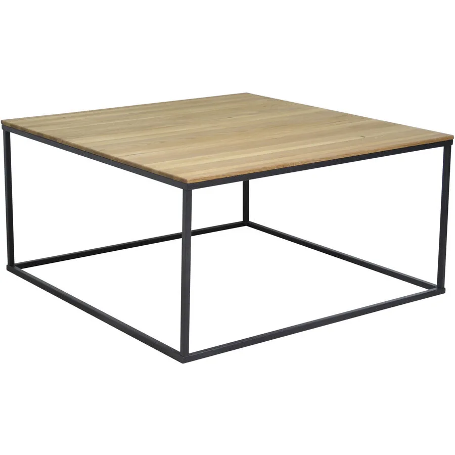 Salontisch Kaida natur geölt, schwarz Wildeiche, Metall B 75 T 75 cm