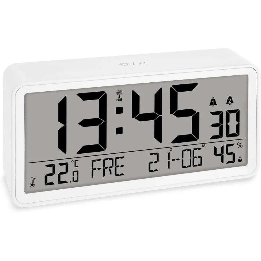 Funkuhr ADE Weiss Acrylnitril-Butadien-Styrol (ABS) Quadratisch B 9.17 cm