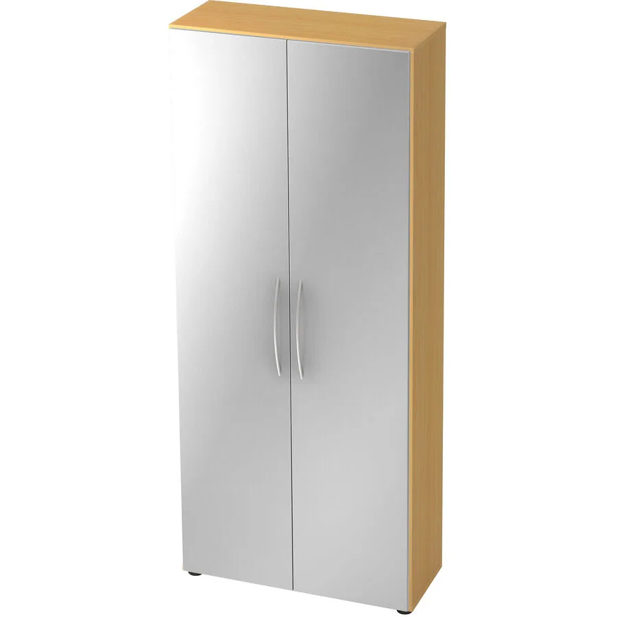Schrank Office Silber, Buche Dekor Holzwerkstoff B 80 H 188 cm