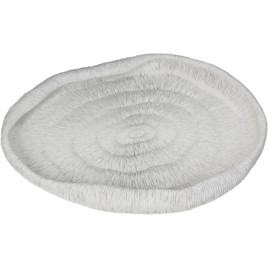 Platte Levend weiss Polyresin H 4 cm