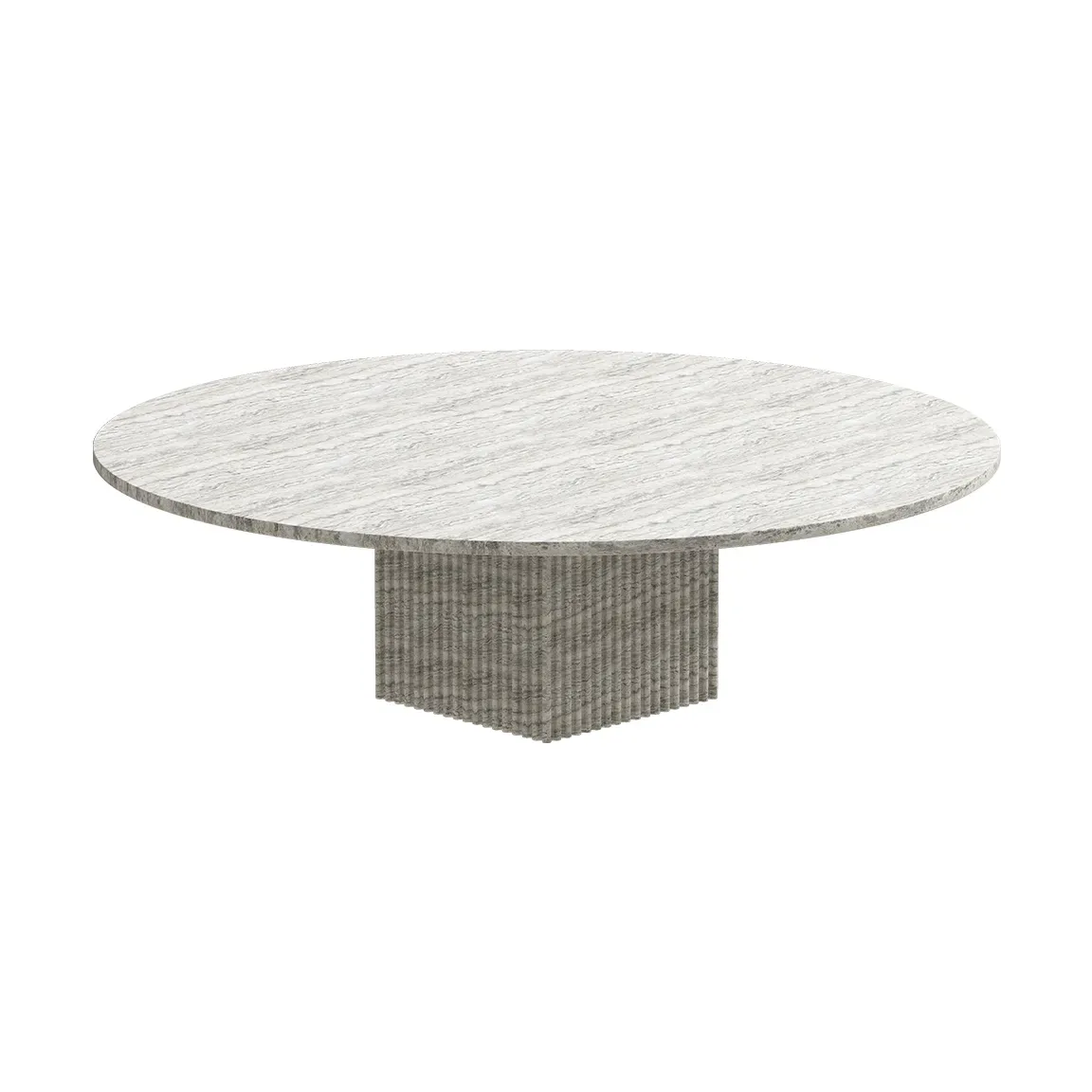 NORR11 Soho Couchtisch Silver travertin, Ø120x35