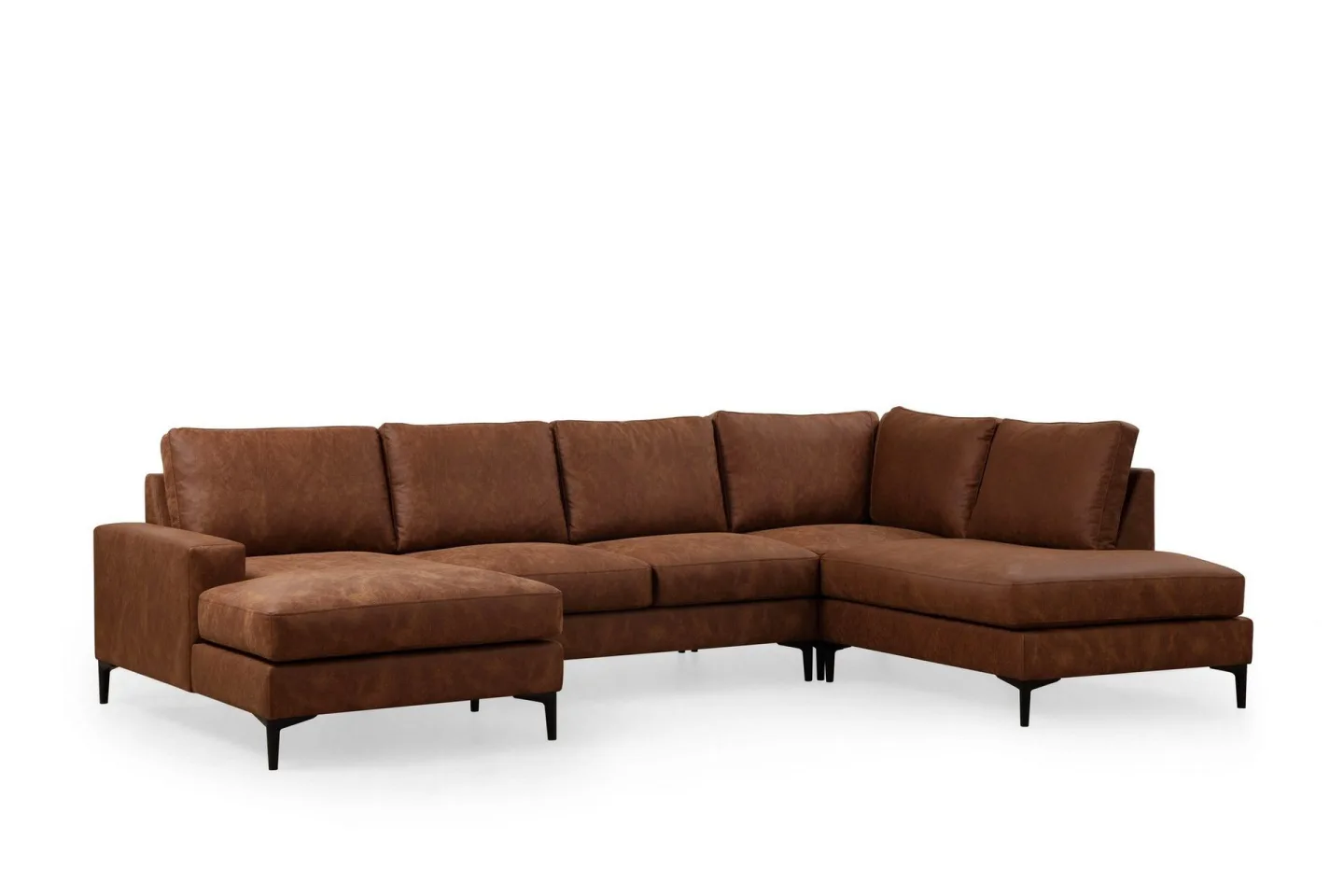Svanabyn Soffa m. Divan och Schäslong 4-sits - Brun