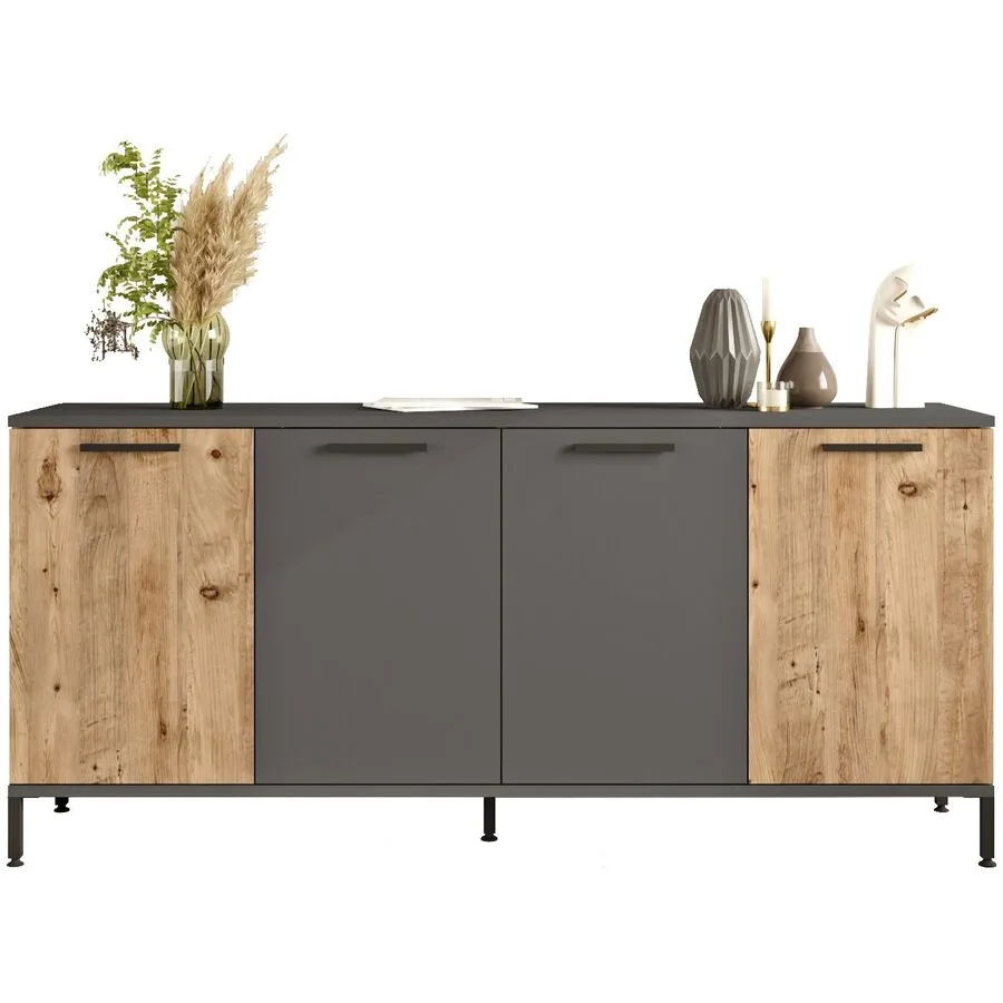 Konsole Yemek Kiefer 100% melaminbeschichtete Spanplatte B 160 cm H 71.8 cm