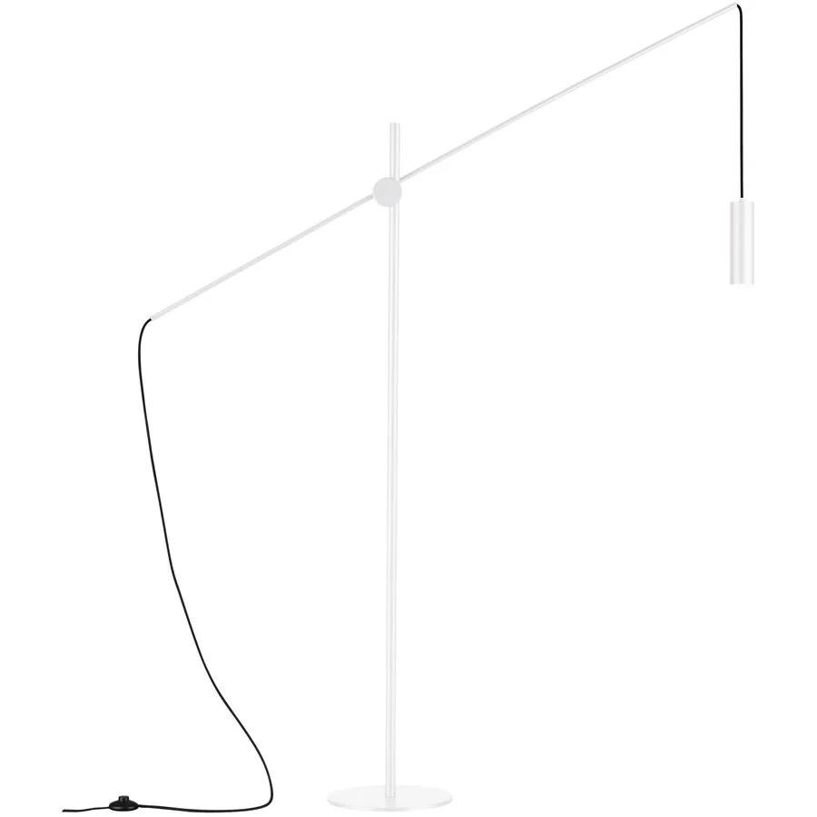 Stehlampe Adina Weiss Metall 290 cm - Farbe: weiss/schwarz