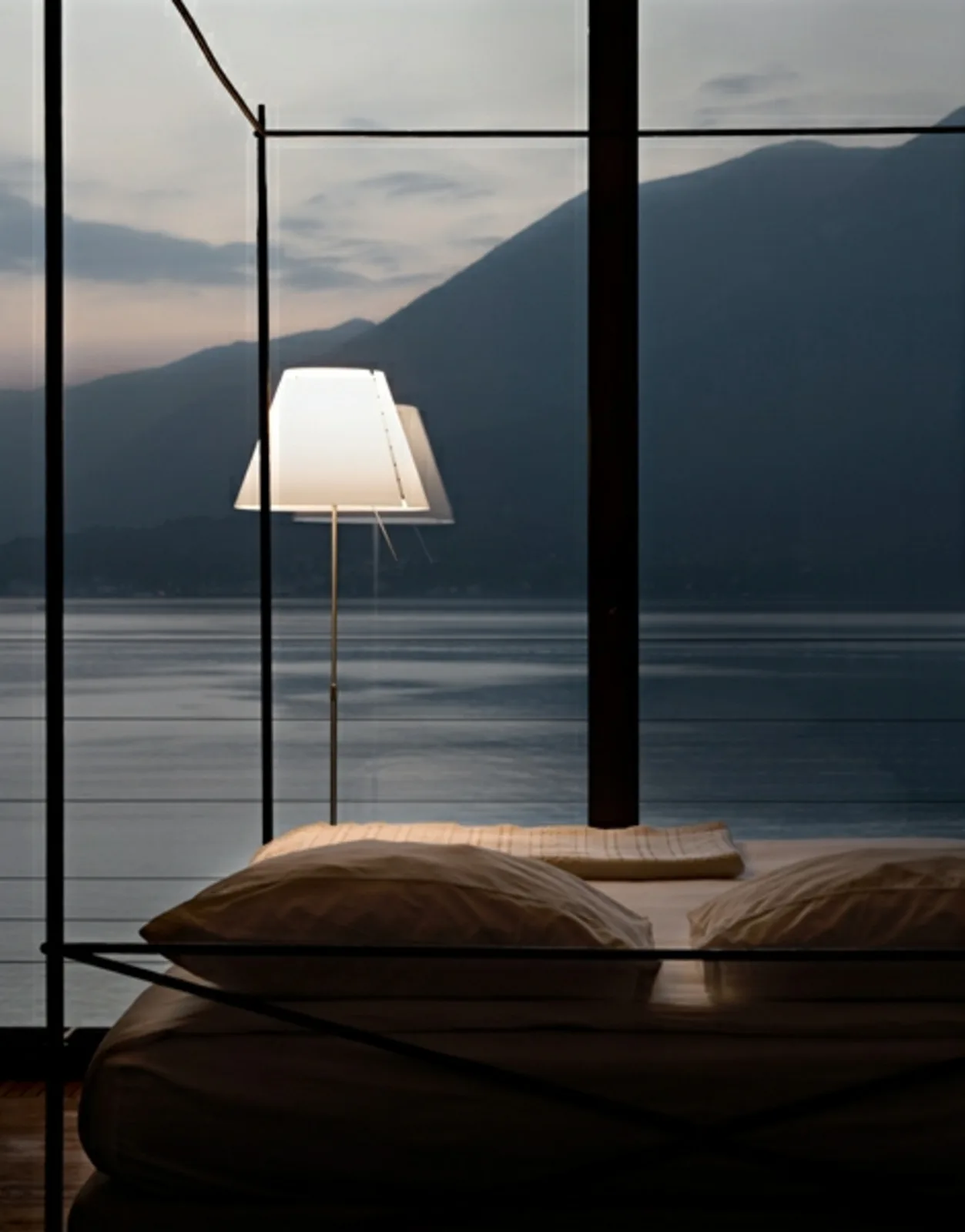 Costanza Stehleuchte m/Dimmer Alu/Shaded Stone - Luceplan - Wohnzimmer - Aluminium