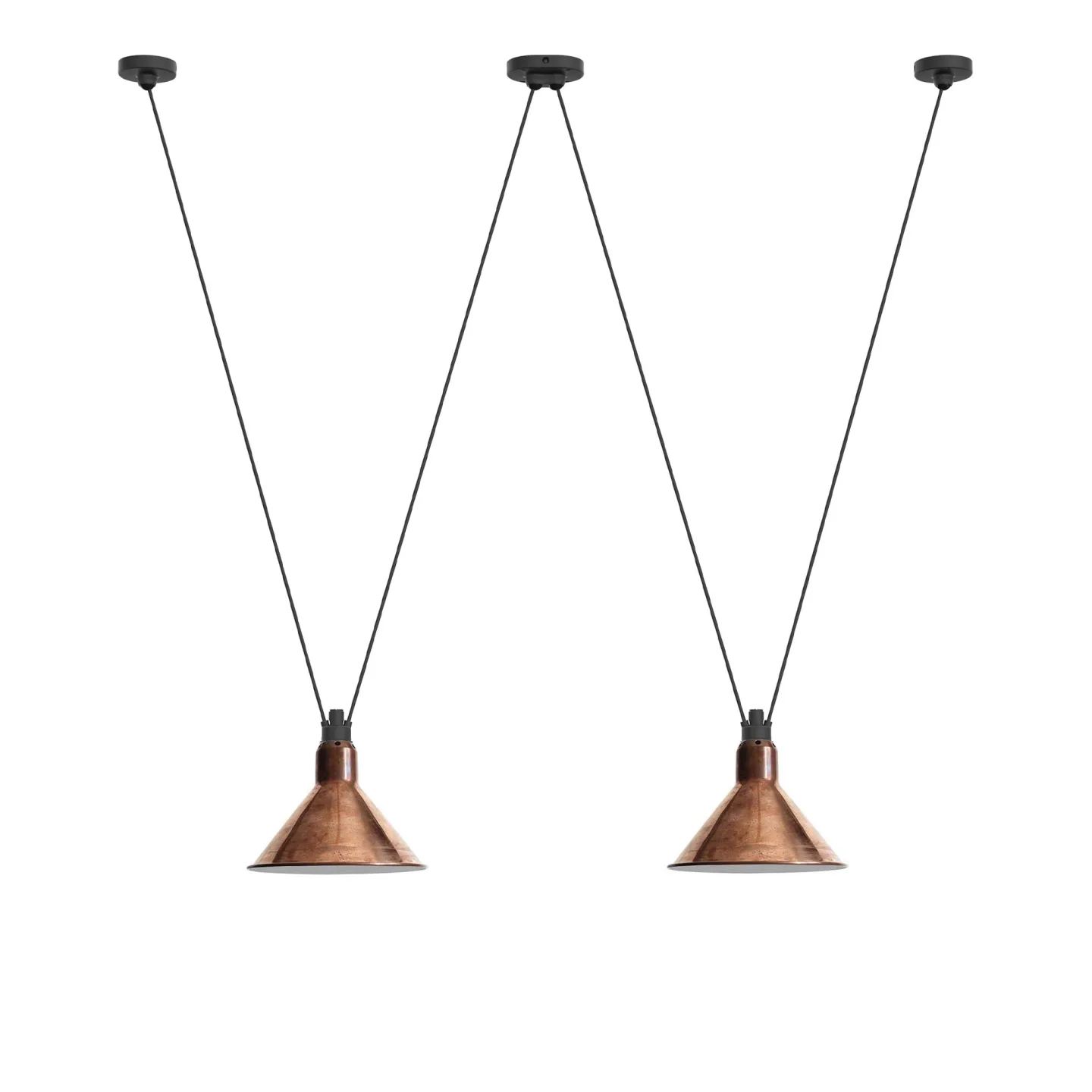 DCWéditions - Les Acrobates De Gras 324 L Conic Raw Copper/White Inside - Pendellampor - Bernard-Albin Gras - Koppar
