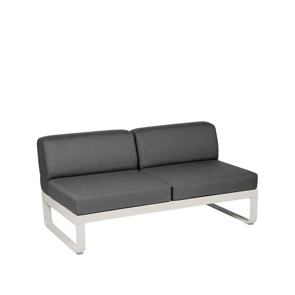 Fermob Bellevie Central modulsoffa 2-sits Clay grey (grå), graphite grey dyna