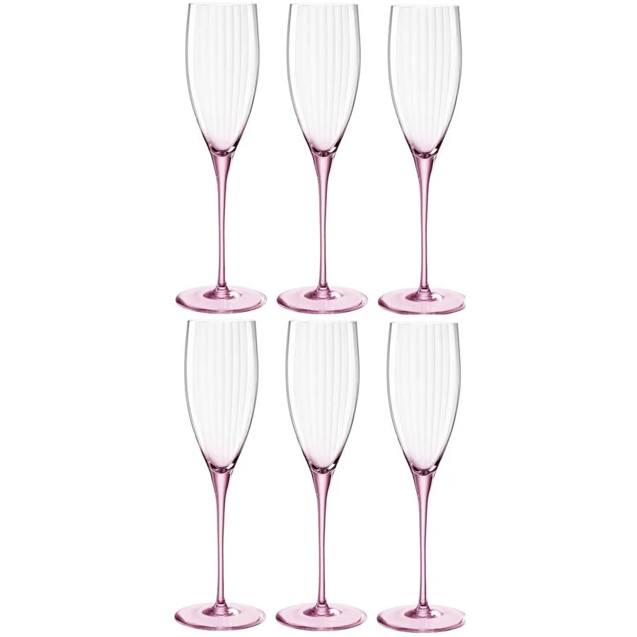 Sektgläser-Set Leonardo rosa Kristallglas H 25 cm 0.25 l 6 Stk