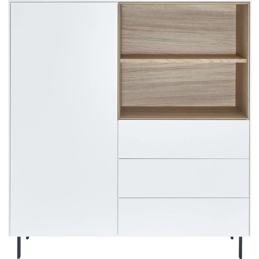 Highboard Milo weiss/eiche Holzwerkstoff B 110 H 125 cm