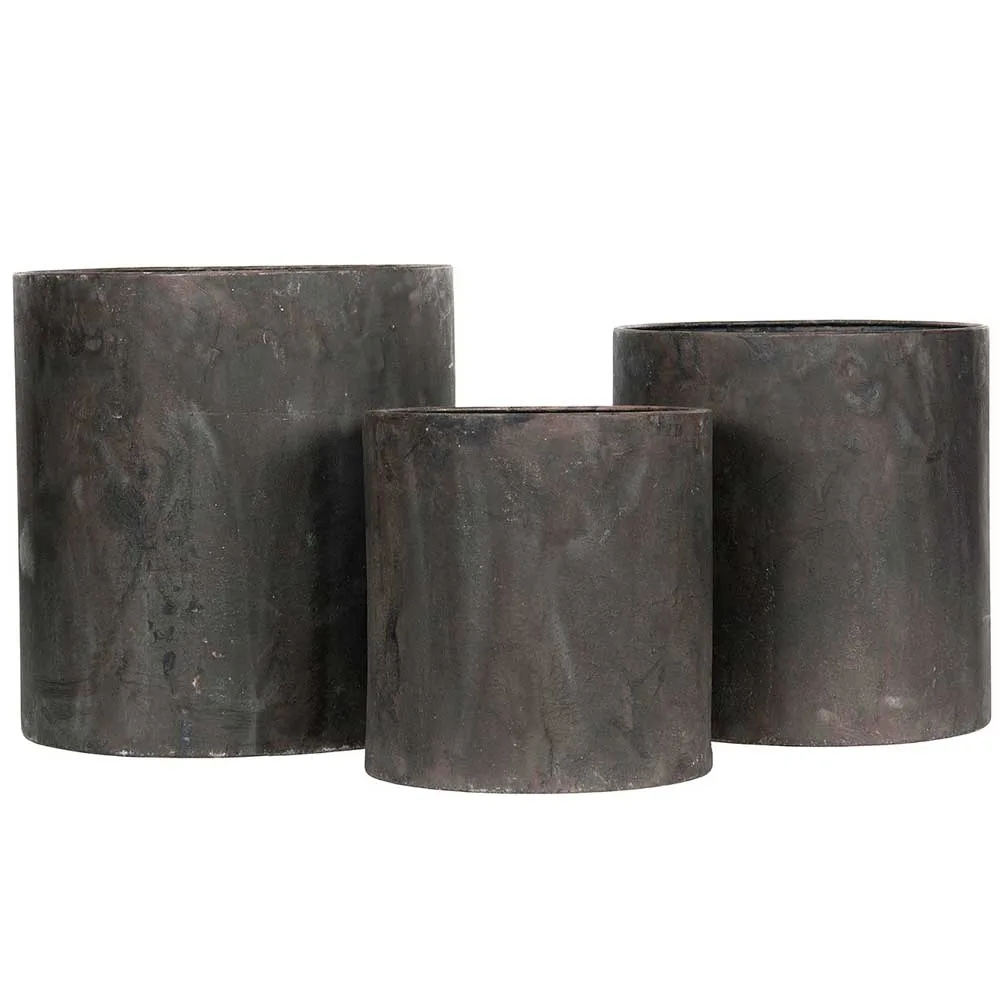 Krukor i industriell stil set om 3 st