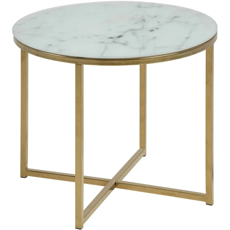 Beistelltisch Alisma Weiss Glas 50 cm