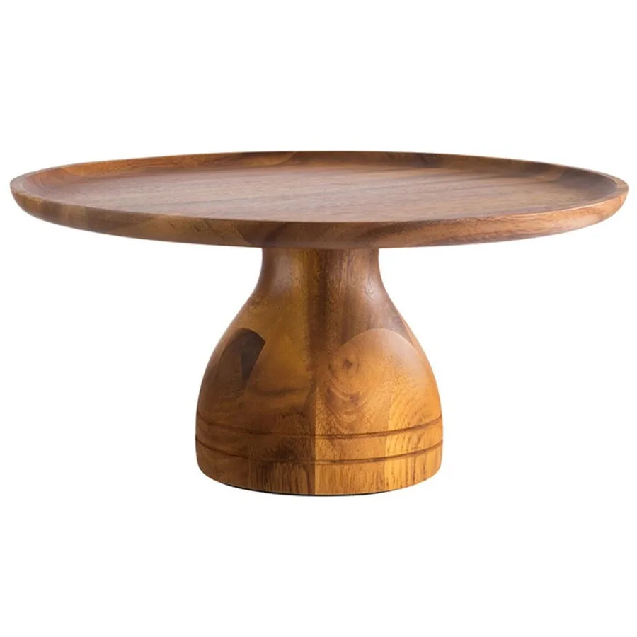 APS Tortenständer Acacia braun Akazienholz B 33 cm Rund