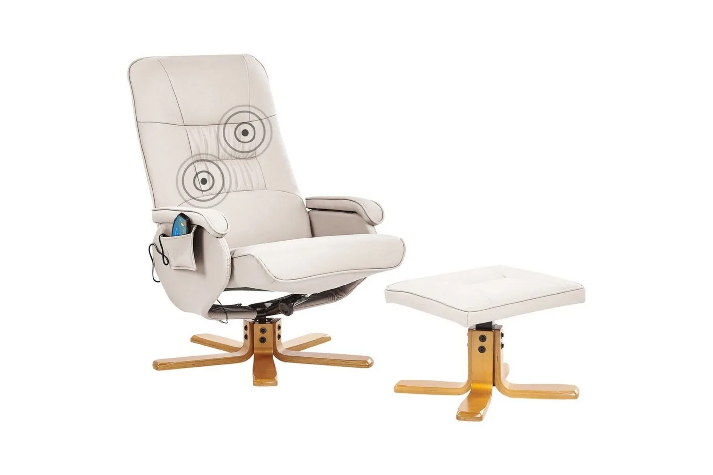 Massagestol Relaxpro - Beige, ljust trä