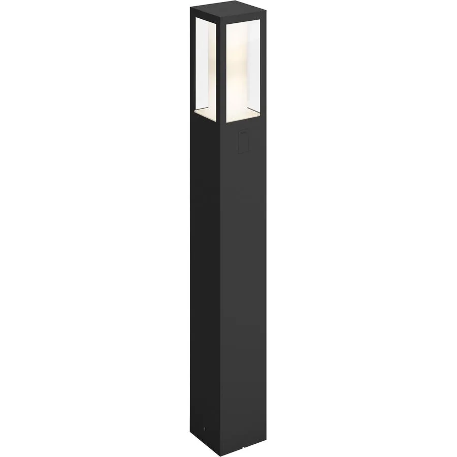 Philips Hue Aussenleuchte Impress Schwarz Glas/Metall - LED - Lichtfarbe: Extra warmweiss - Kaltes Tagesweiss - LED Energiesparlampen