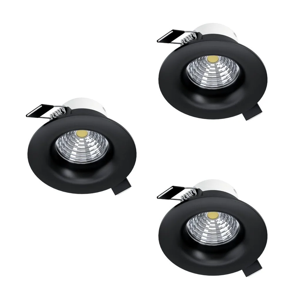 Infälld Lampa Saliceto 88 mm 2700K Set om 3 - Svart