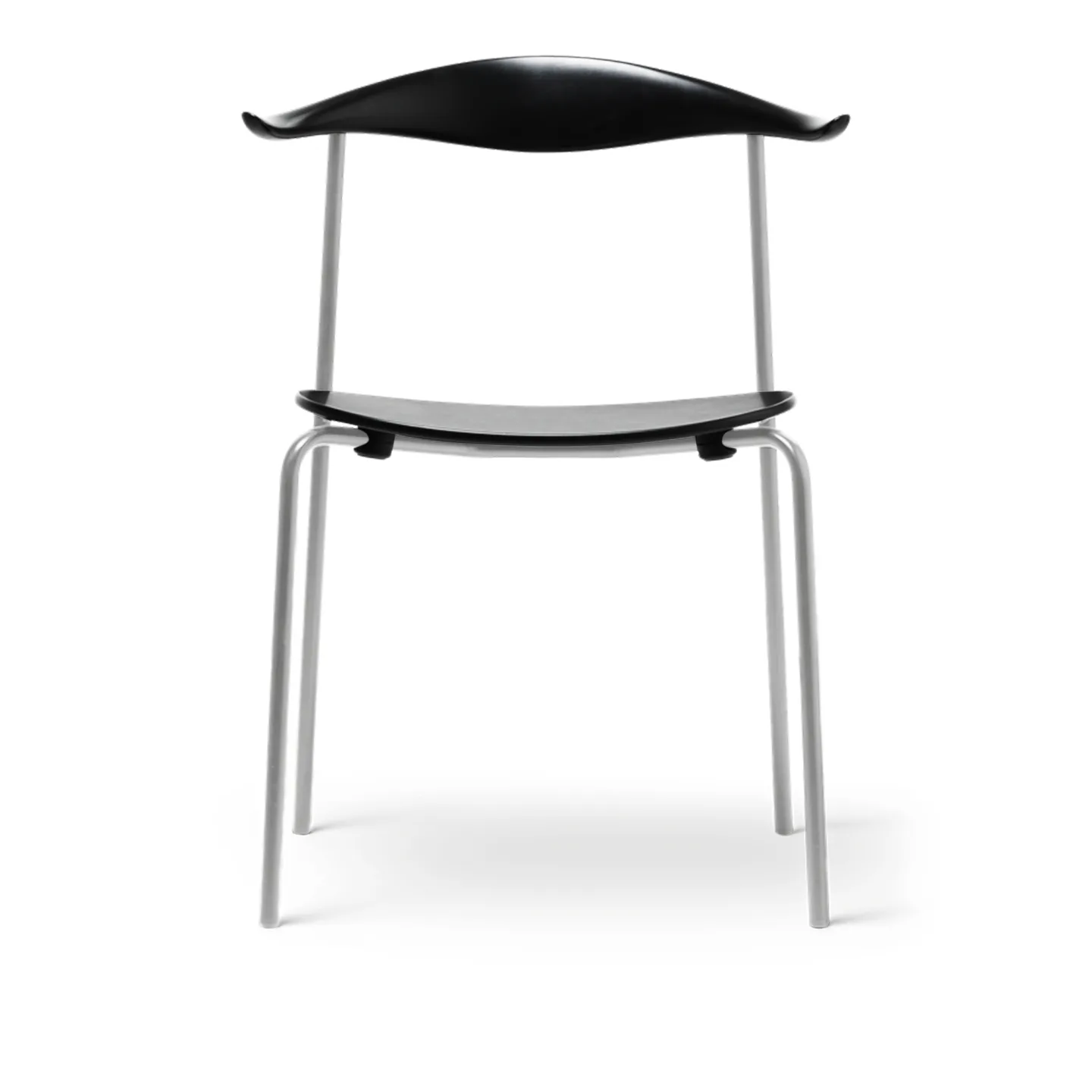 Carl Hansen - CH88T, Svartlackad Ek, Rostfritt stål - Matstolar - Hans J. Wegner - Svart - Trä
