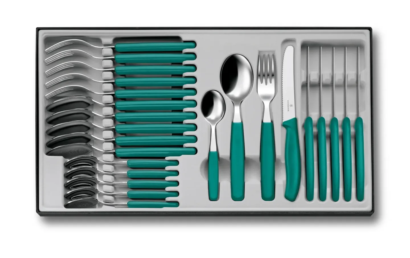 Alltron Besteck-Set Classic, 24-teilig Von Victorinox Grün | Schubiger Möbel