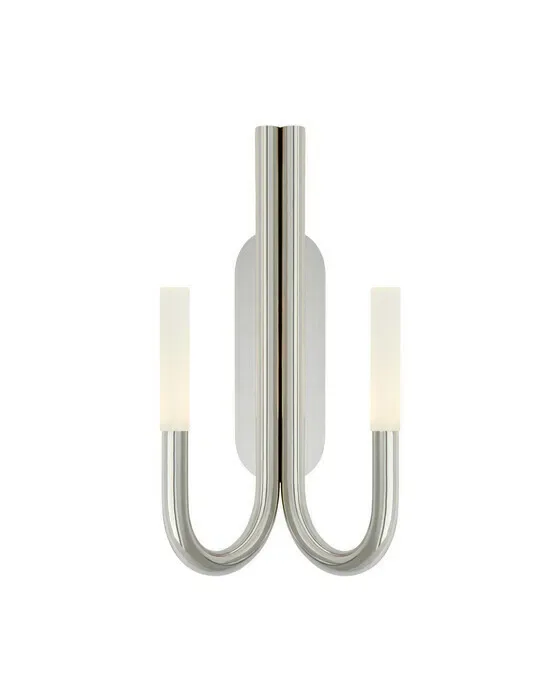 Rousseau Double Wall Sconce Polished Nickel
