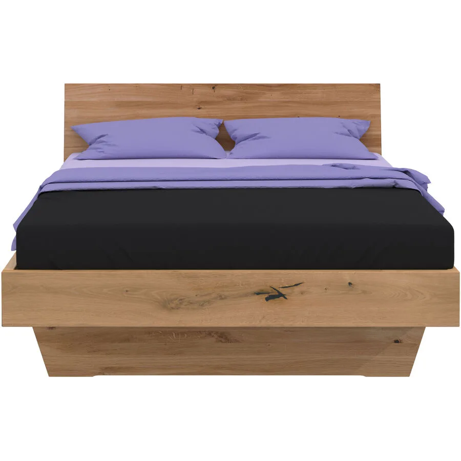 Bett Reto Natur Wildeiche Massivholz 140 x 200 cm