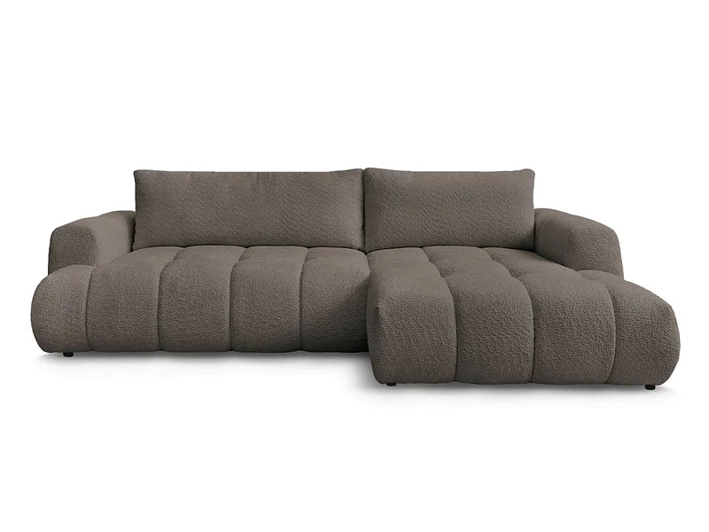 Ecksofa BOBOCHIC FUJI Boucle-Stoff rotbraun