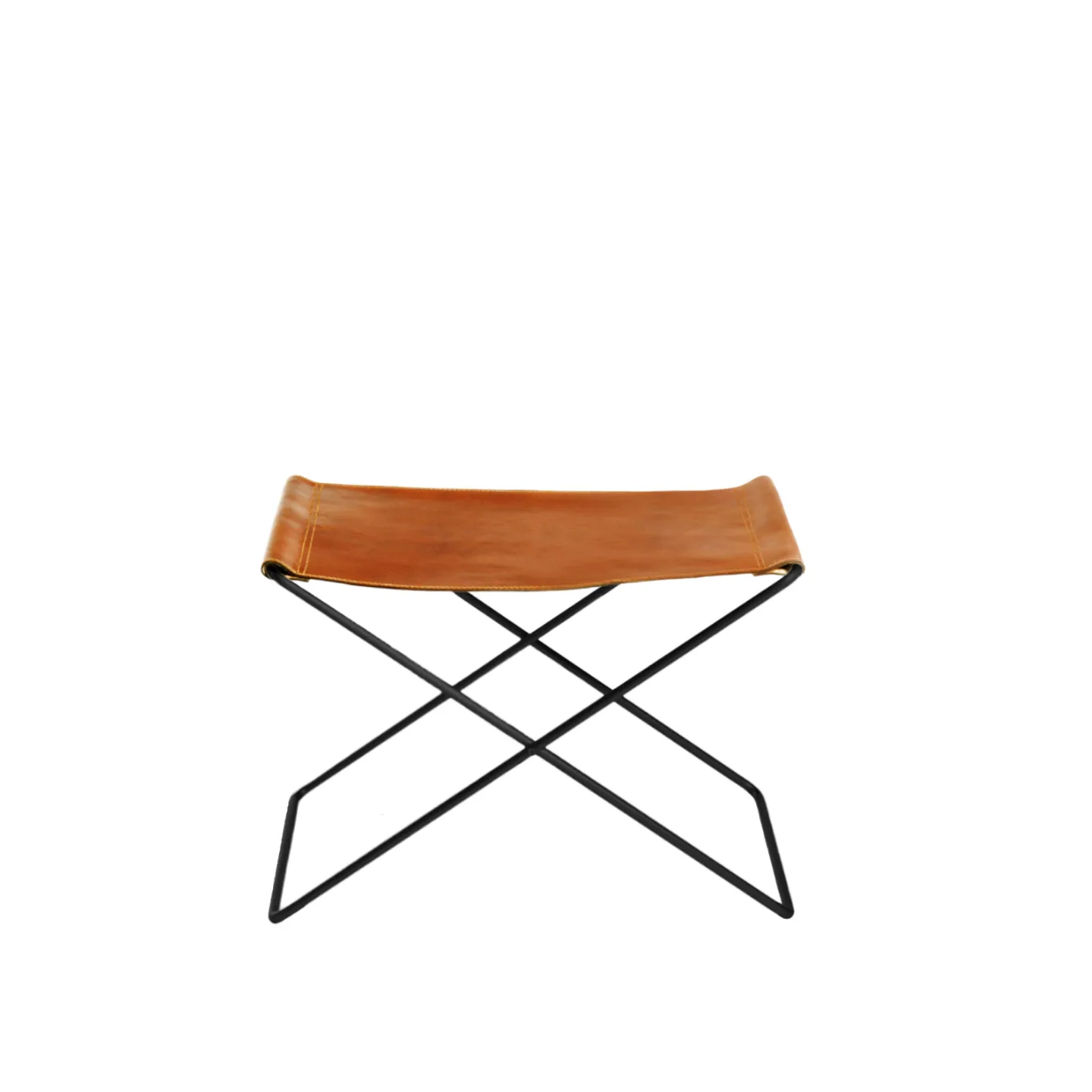OX Denmarq - Ox Stool, Black Steel Frame, Leather: Hazelnut - Pallar - Dennis Marquart - Brun - Läder/Metall