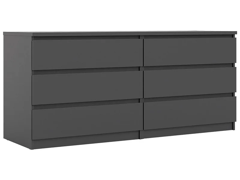 Kommode NAIA 6 Schubladen 50x153.8x70.1cm schwarz matt
