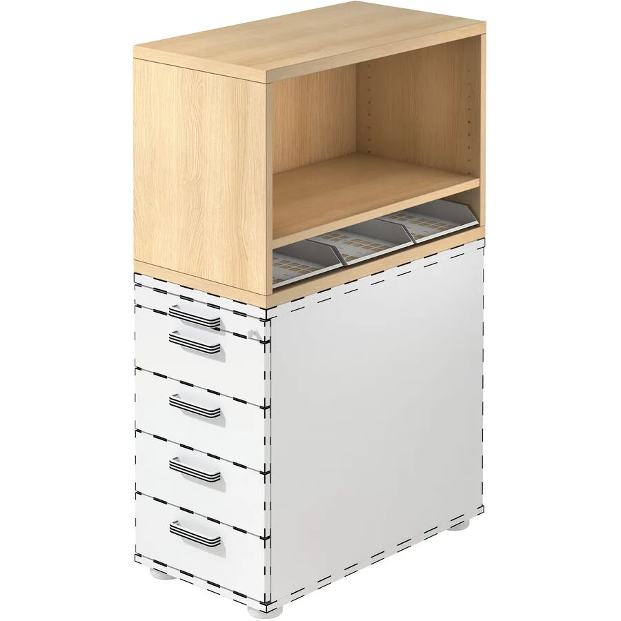 Standcontainer Office eiche Holzwerkstoff B 42.8 H 53 cm