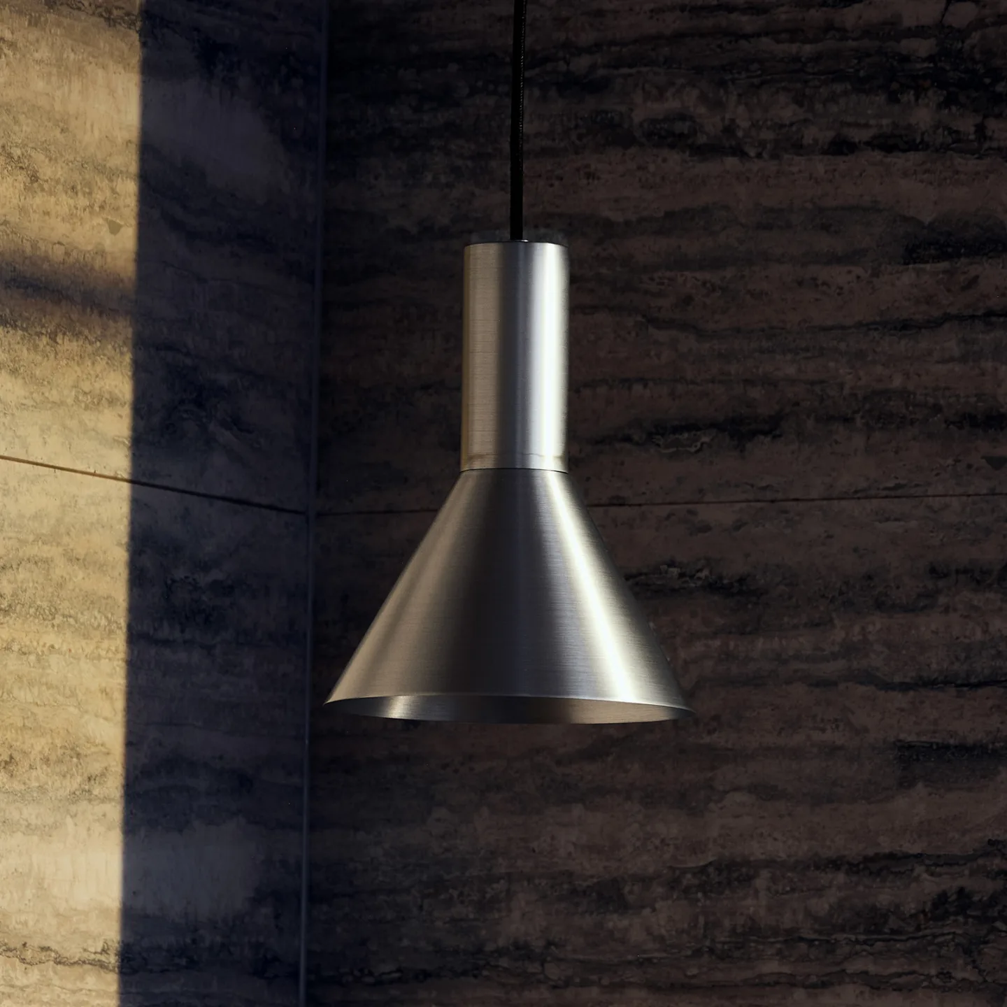 Lyss pendellampe aluminiumsfarget - FRANDSEN - Stue - Design - Med en lyskilde