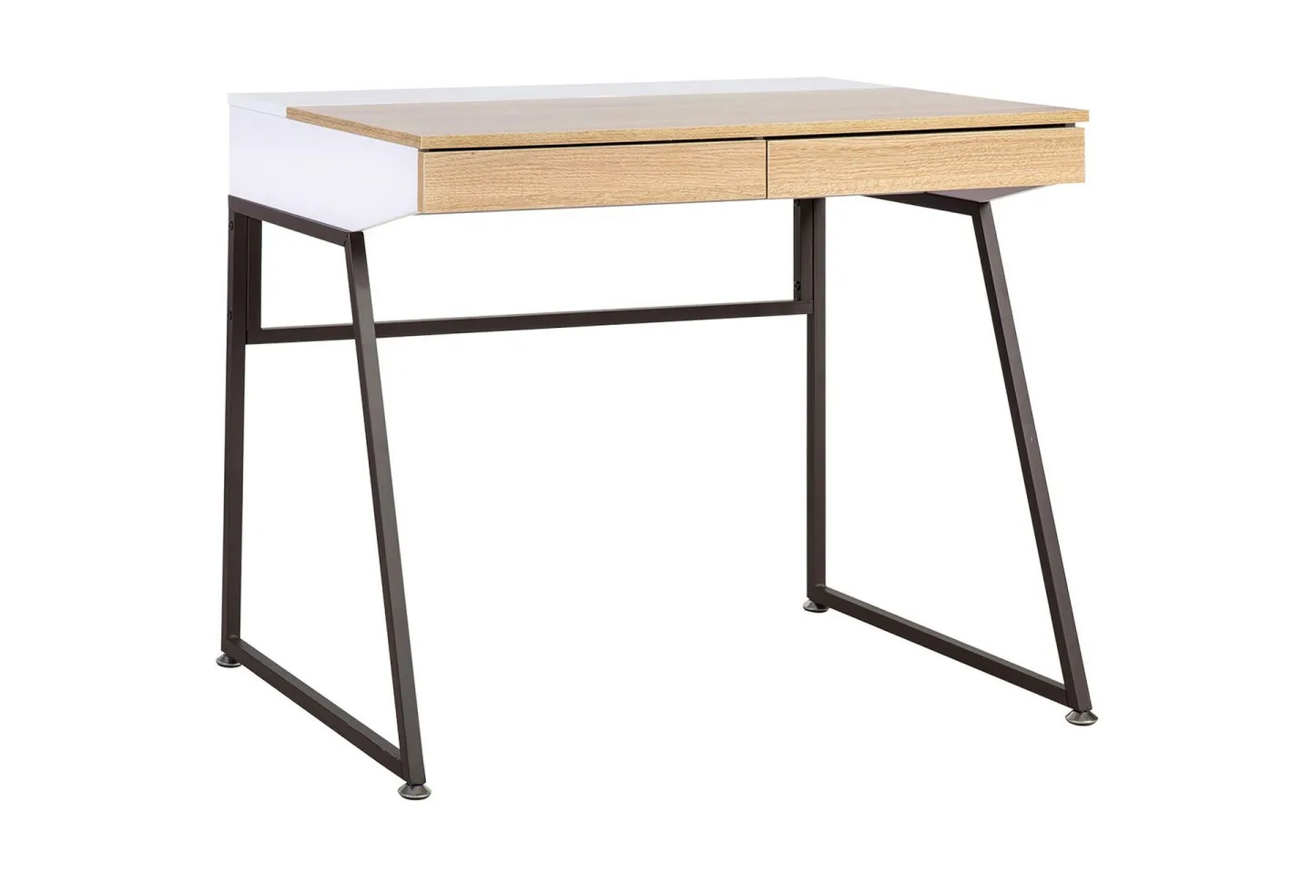 Studious Skrivbord 90 cm med Förvaring 2 Lådor - Grå/Trä/Natur/Vit
