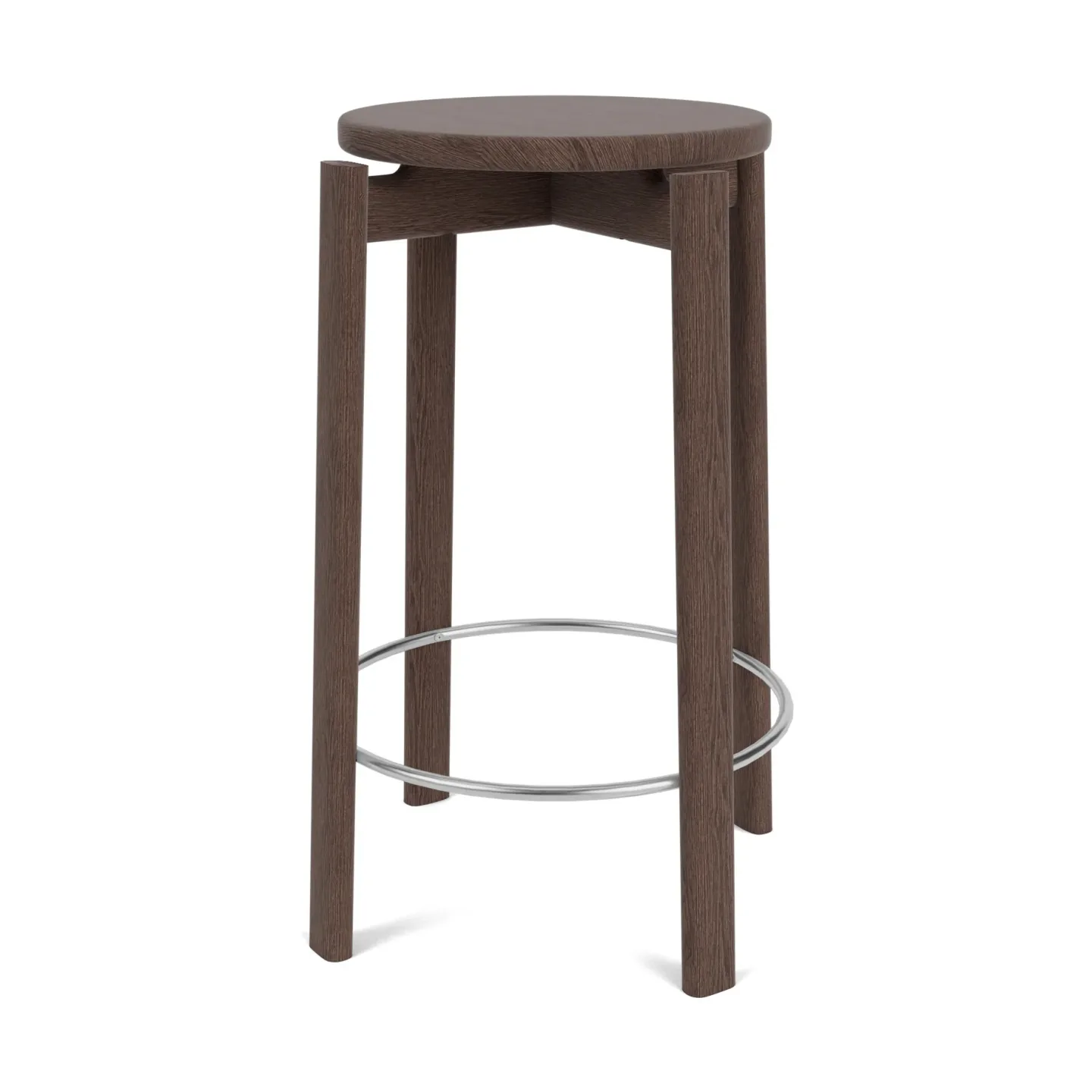 Audo Copenhagen Passage barpall Mörkbetsad ek-rostfritt stål, 65 cm