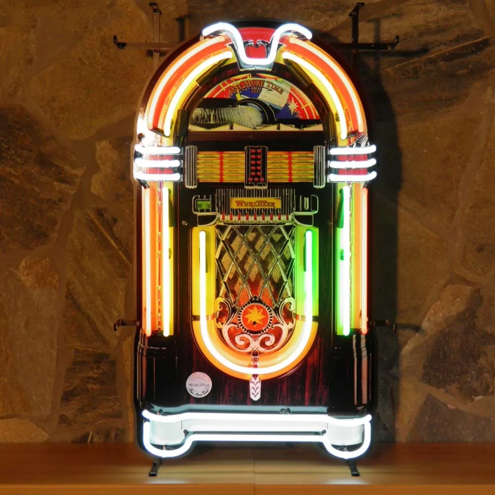 Neonskylt Jukebox med bakgrund