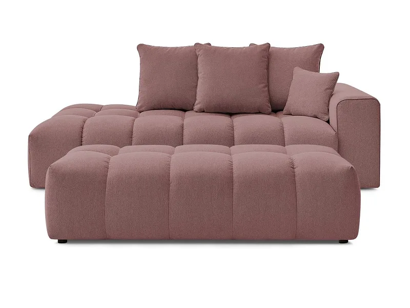3er Sofa mit Hocker BOBOCHIC MONT-BLANC Stoff chiniert rosa