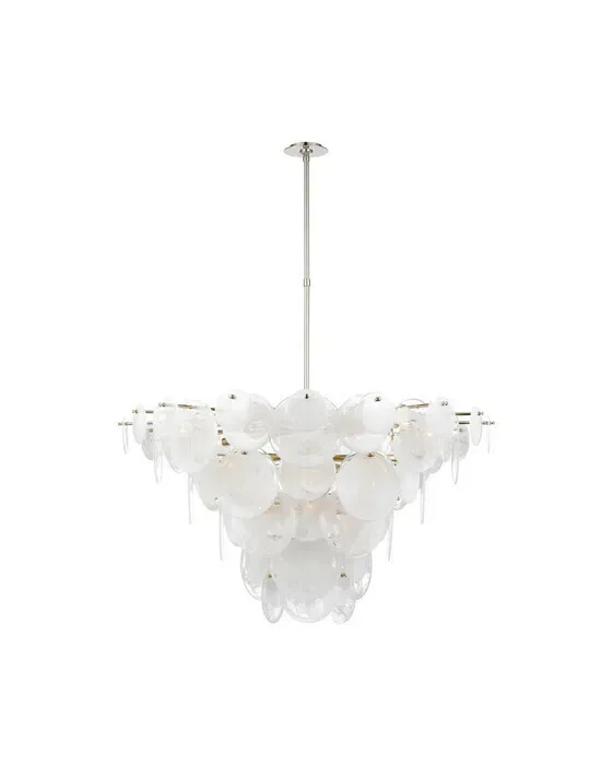 Loire Chandelier Nickel/White Glass XL