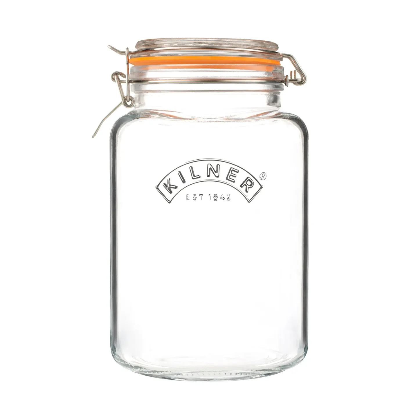 Kilner Kilner eckiges Einmachglas mit Drahtbügelverschluss Klar-rostfreier Stahl, 3 l